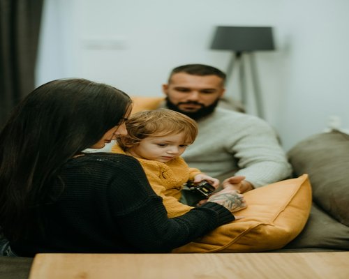 quiet family evening at home